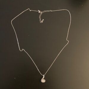 Elegant Faux Silver Pendant Necklace